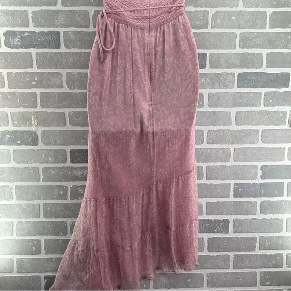 Tularosa Brooks Dress Lilac Toile Floral Asymmetrical Hem Dress Size Medium - Picture 10 of 11